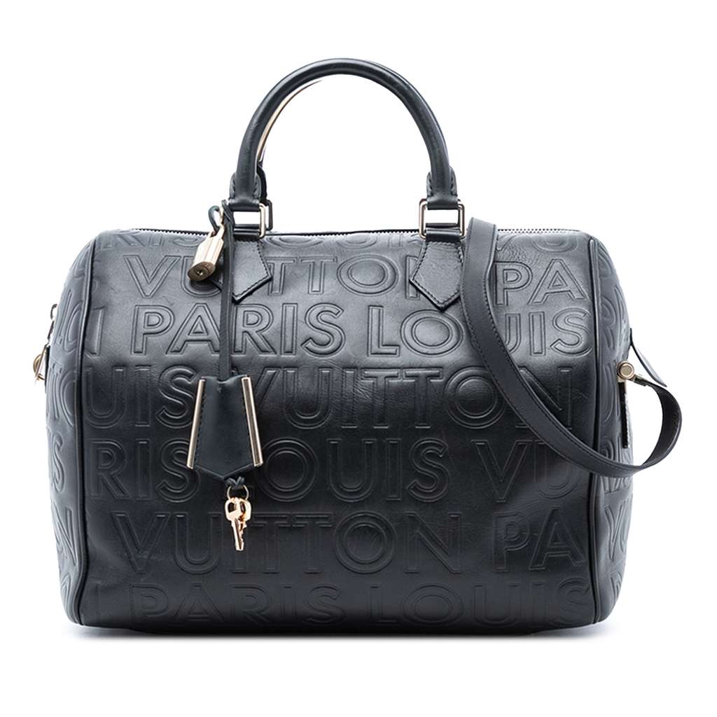 Louis Vuitton Limited Edition Paris Embossed Leather Speedy Cube 30