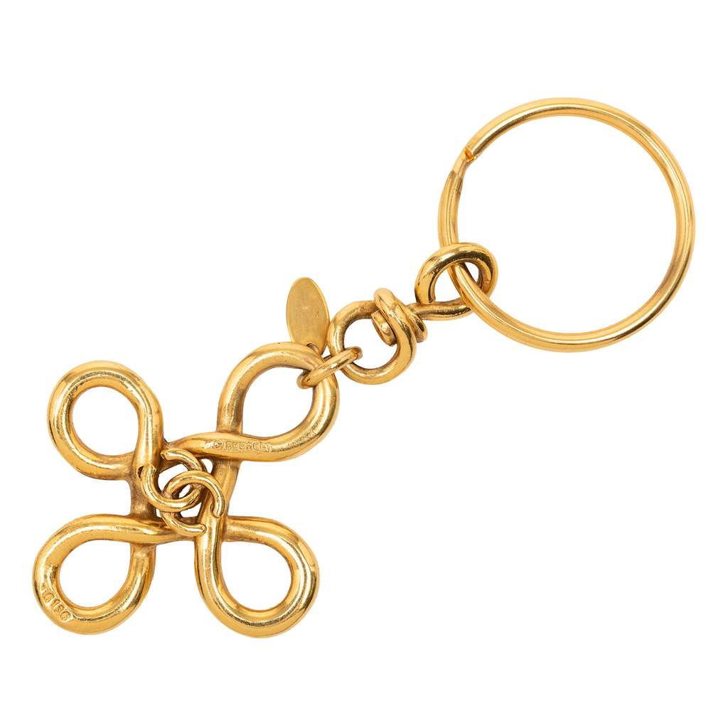 Chanel Gold Plated CC Clover Cross Keychain - 3