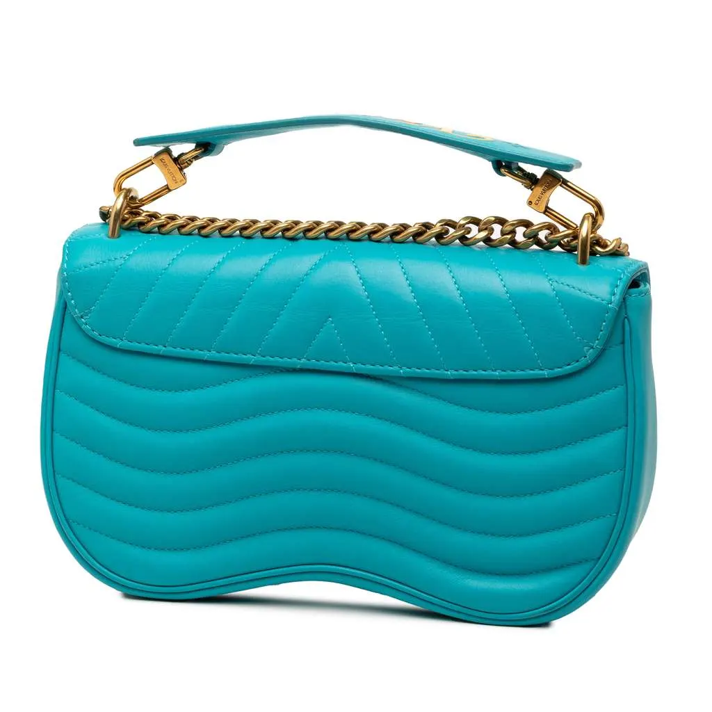Louis Vuitton New Wave Chain Bag MM Blue Leather Very good - Back View