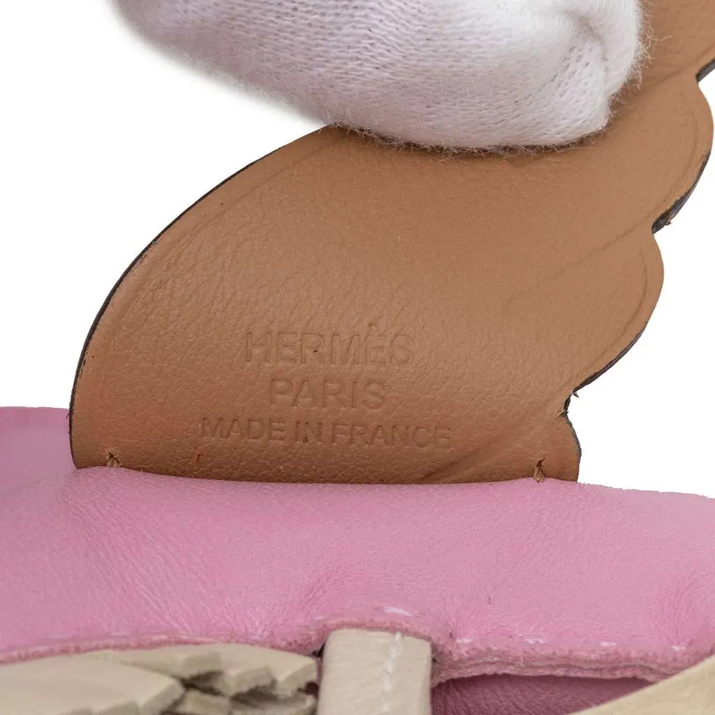Hermès Milo lambskin and Swift Calfskin Rodeo Pegase Bag Charm PM Pink Leather Very good - Model View