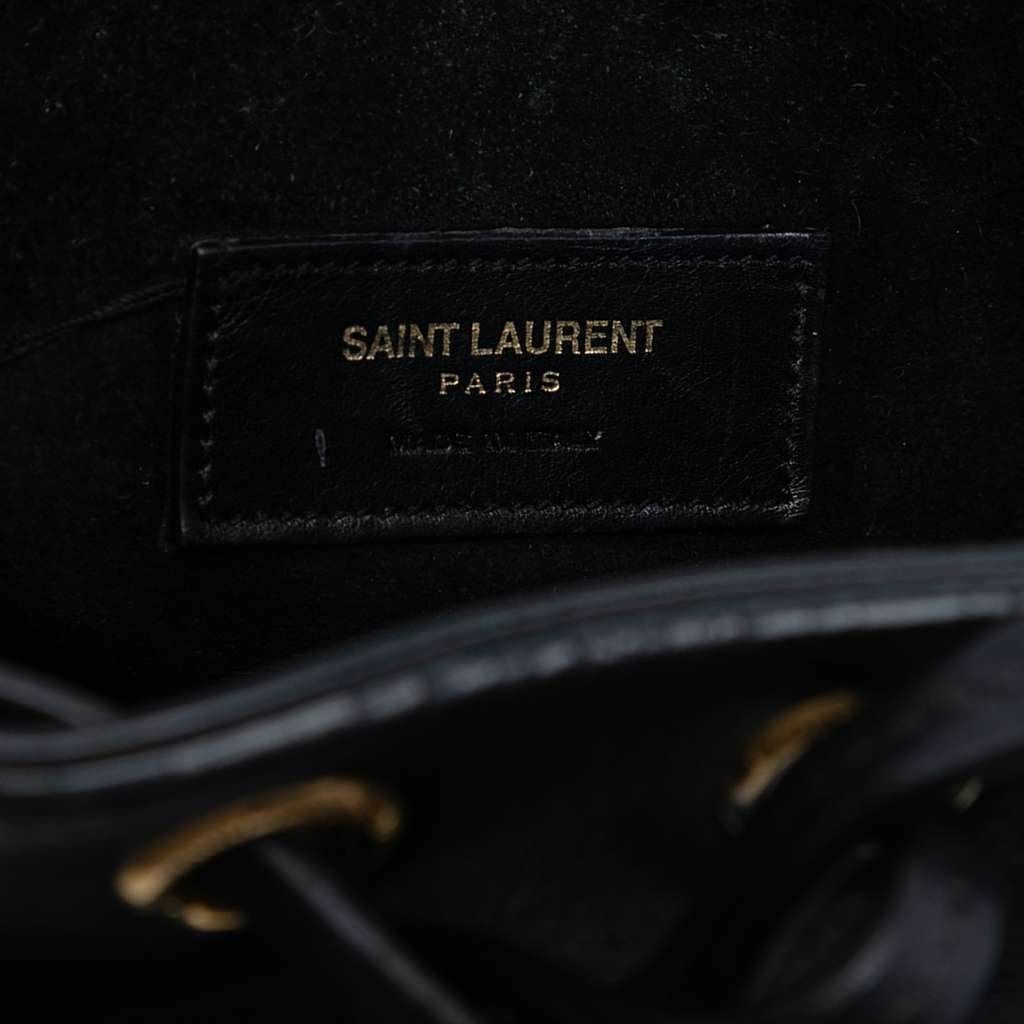 Saint Laurent Small Calfskin Emmanuelle Fringe Bucket Bag - 5