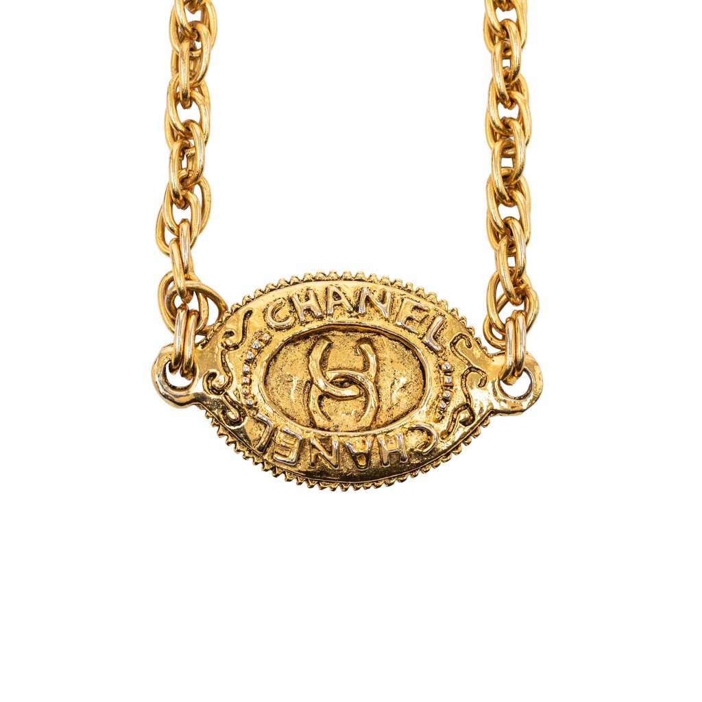 Chanel Gold Plated CC Medallion Long Chain Necklace - 2