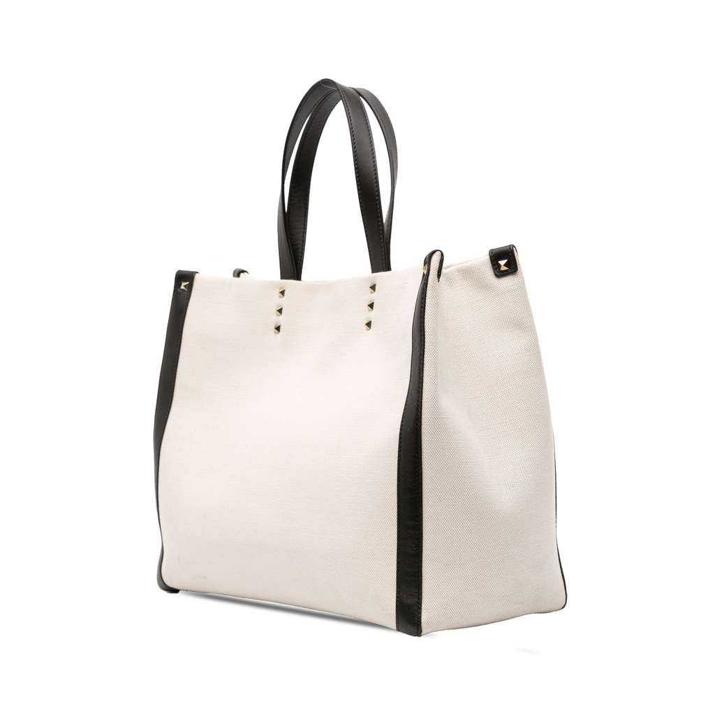 Valentino Medium Canvas Rockstud VLTN Tote - 2