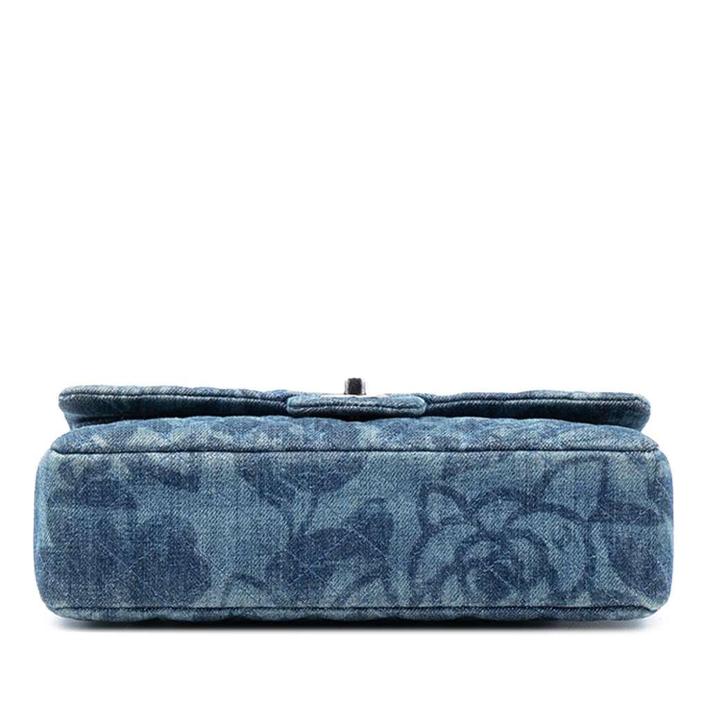 Chanel Medium Classic Denim Floral Double Flap - 3