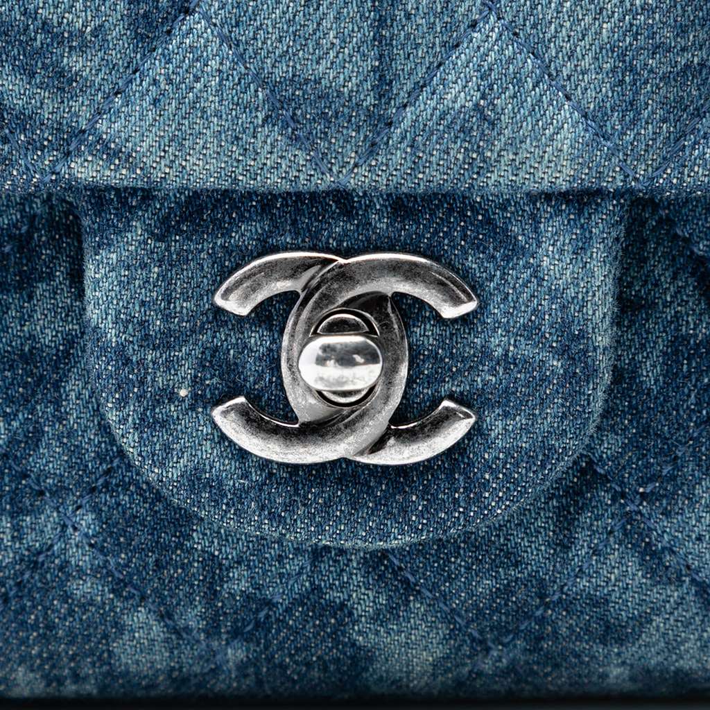 Chanel Medium Classic Denim Floral Double Flap - 5