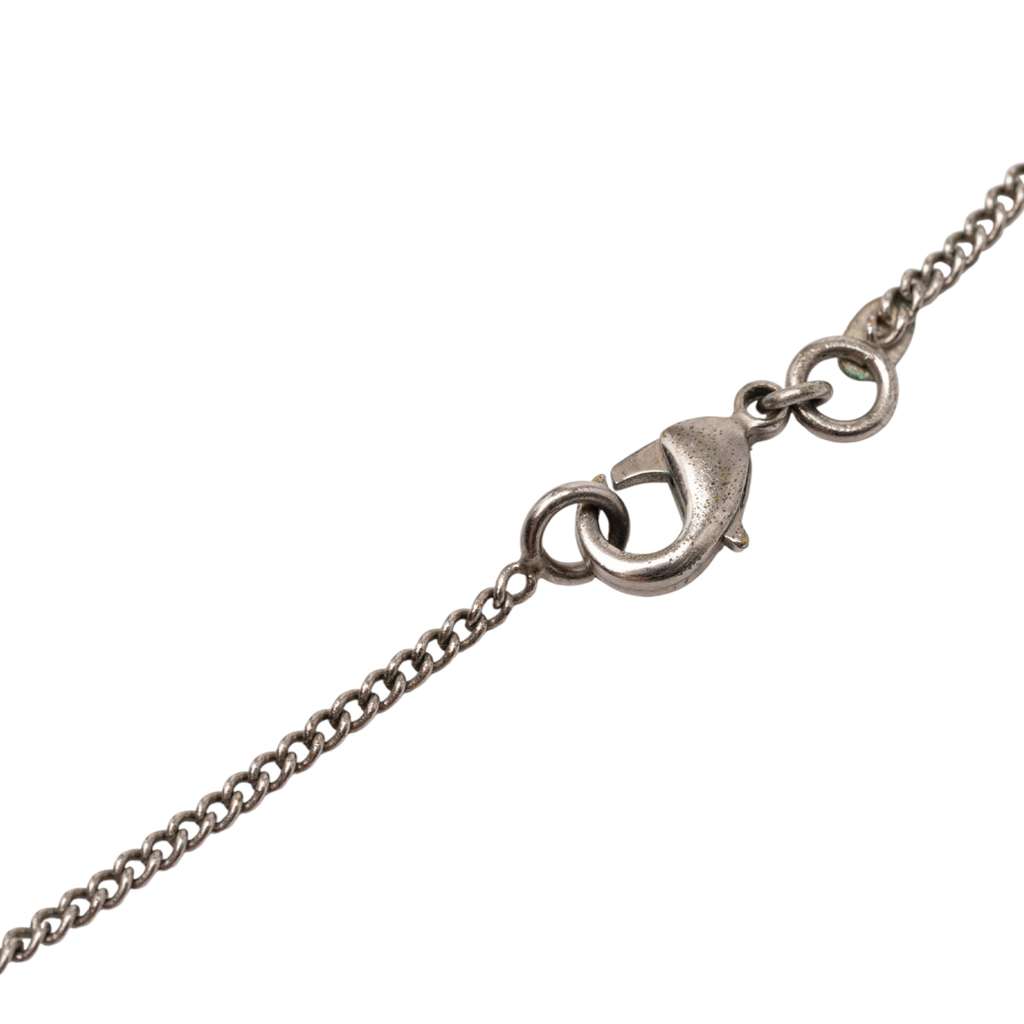 Chanel CC Silver Plated Logo Charm Pendant Necklace - 4