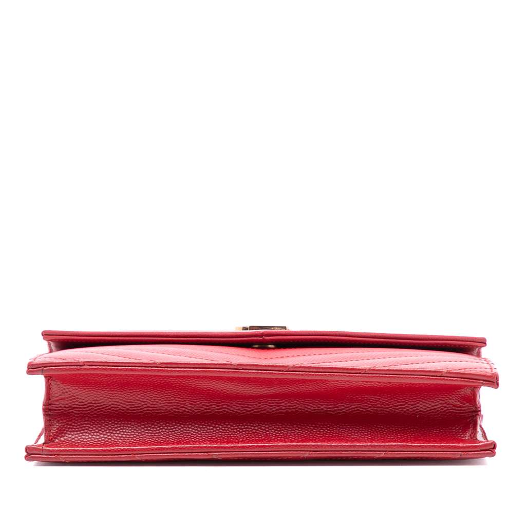 Saint Laurent Grain De Poudre Cassandre Envelope Chain Wallet - 3