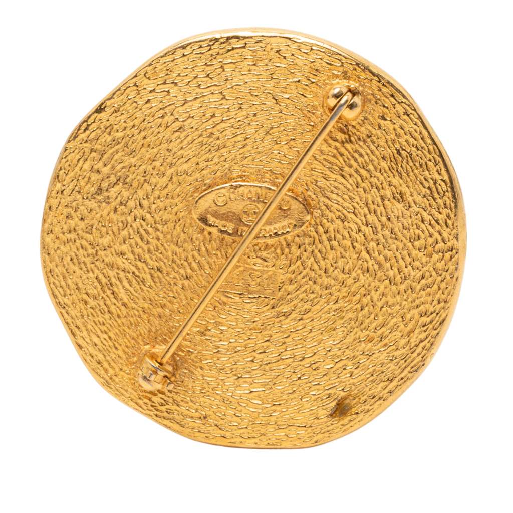 Chanel Gold Plated 31 Rue Cambon Coin Brooch - 2