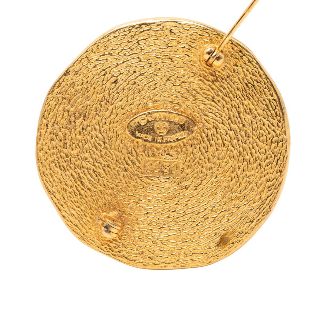Chanel Gold Plated 31 Rue Cambon Coin Brooch - 3