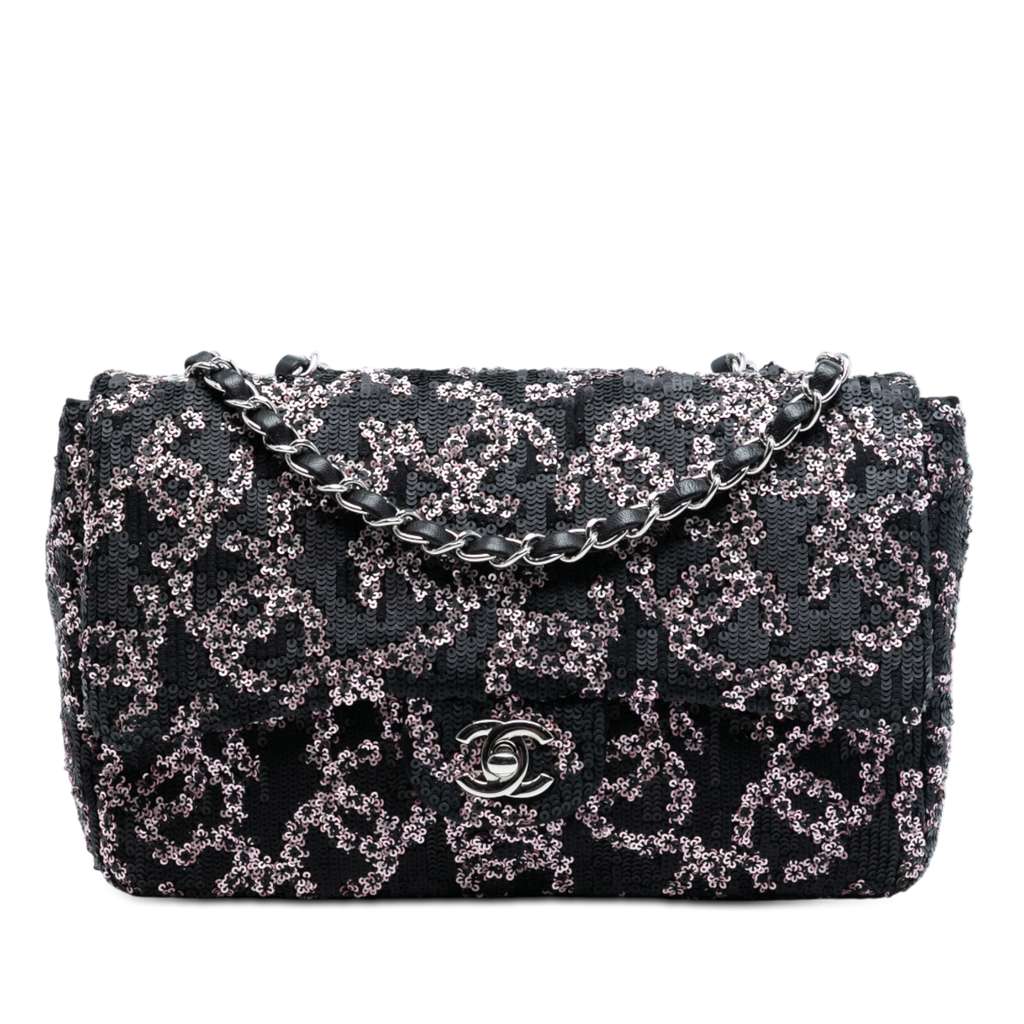 Chanel Medium CC Lambskin Sequin Single Flap