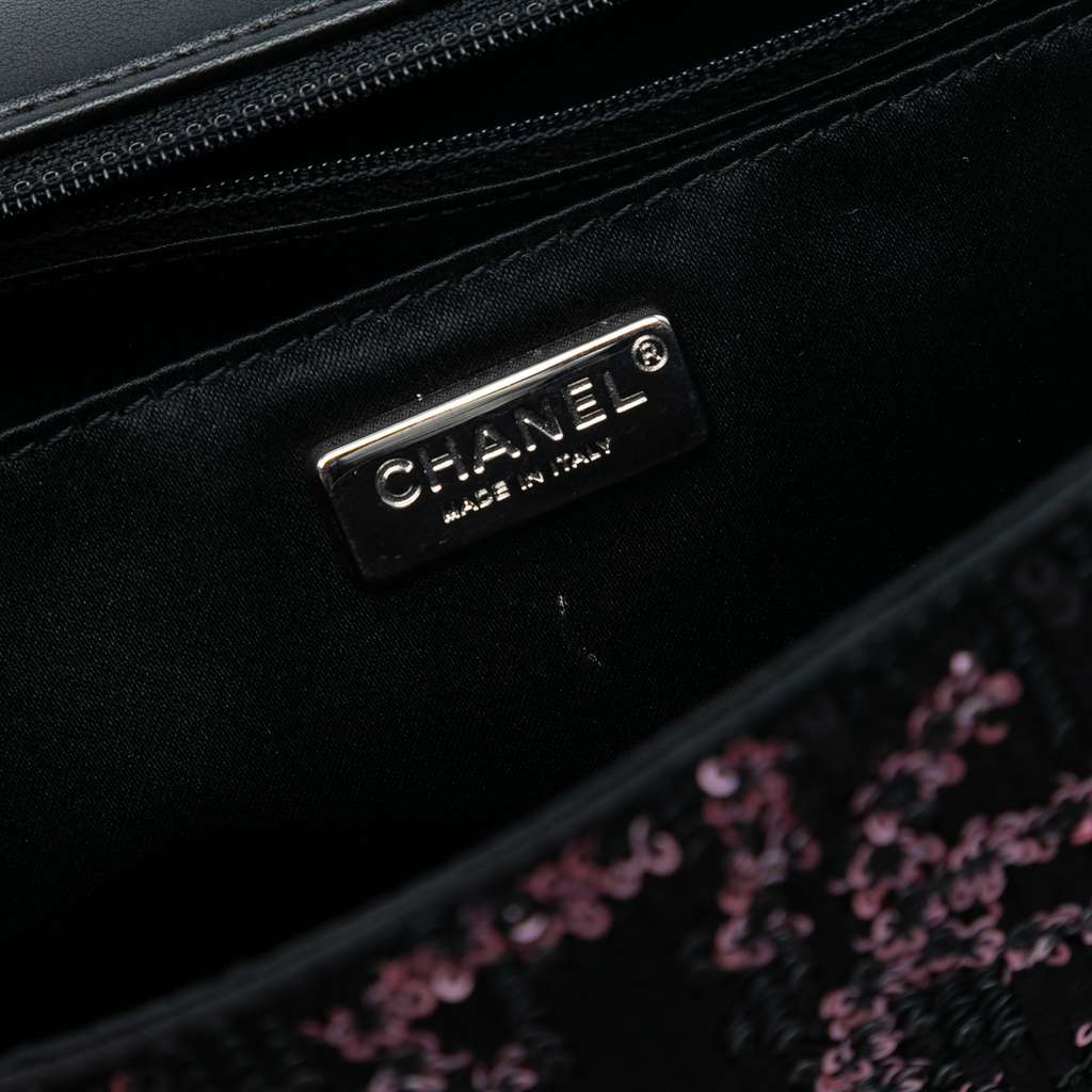 Chanel Medium CC Lambskin Sequin Single Flap - 5