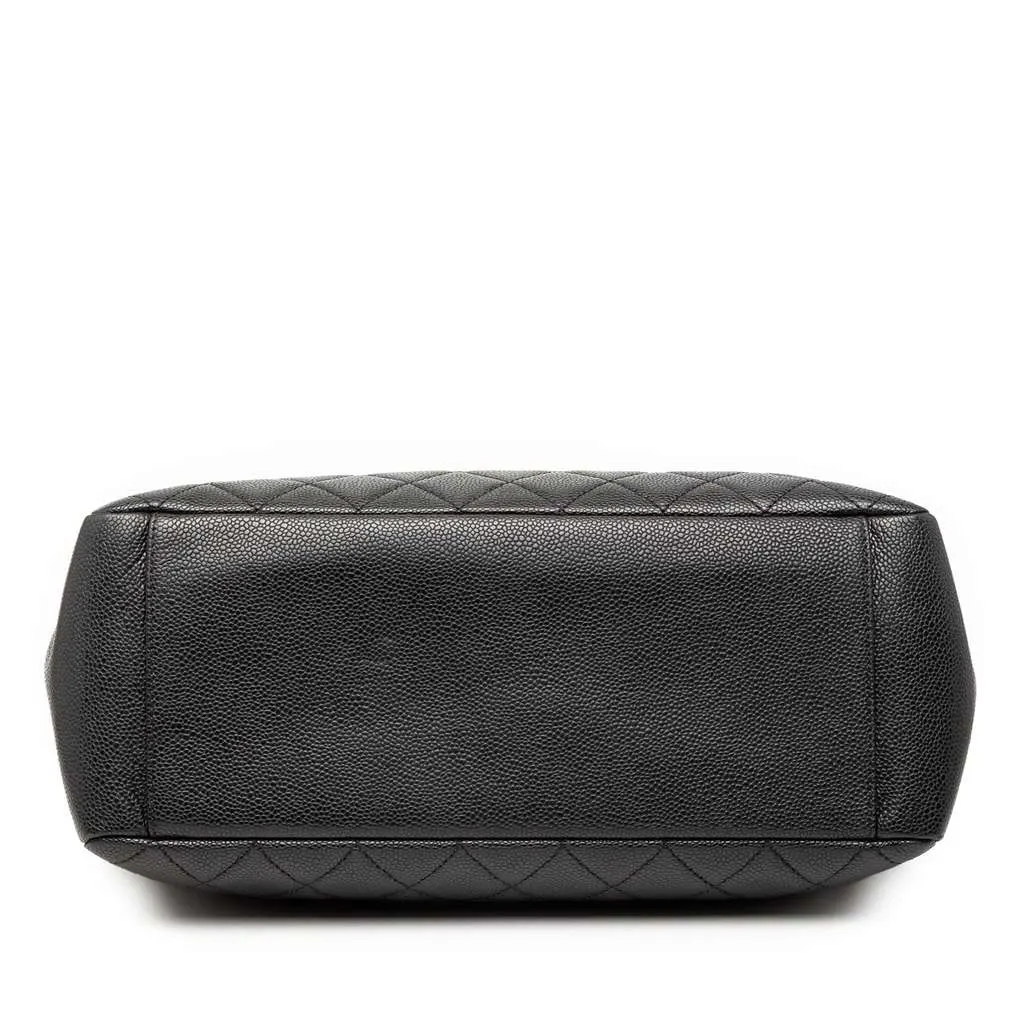 Chanel Caviar Grand Shopping Tote Black Leather Good - Inside View