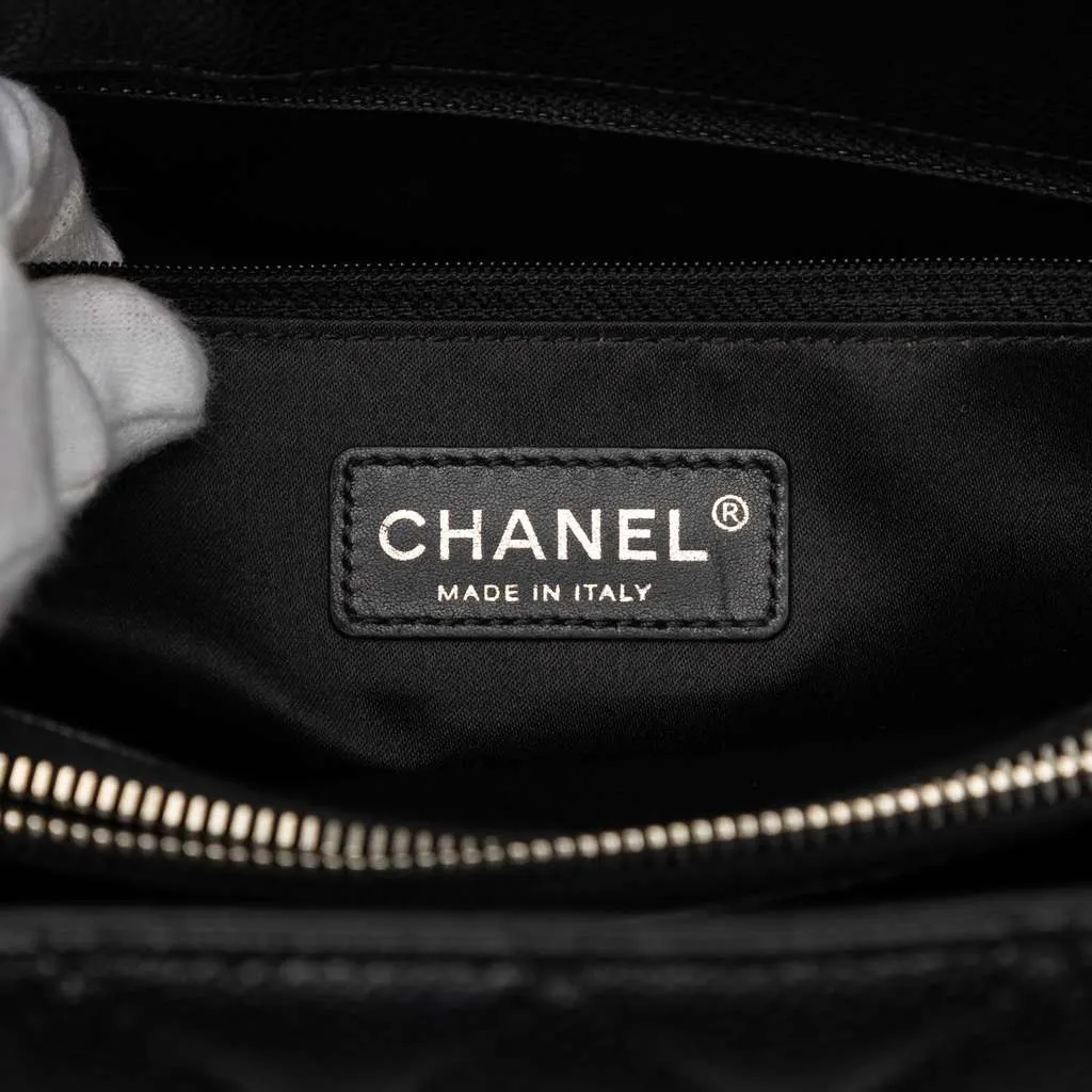 Chanel Caviar Grand Shopping Tote Black Leather Good - Box View