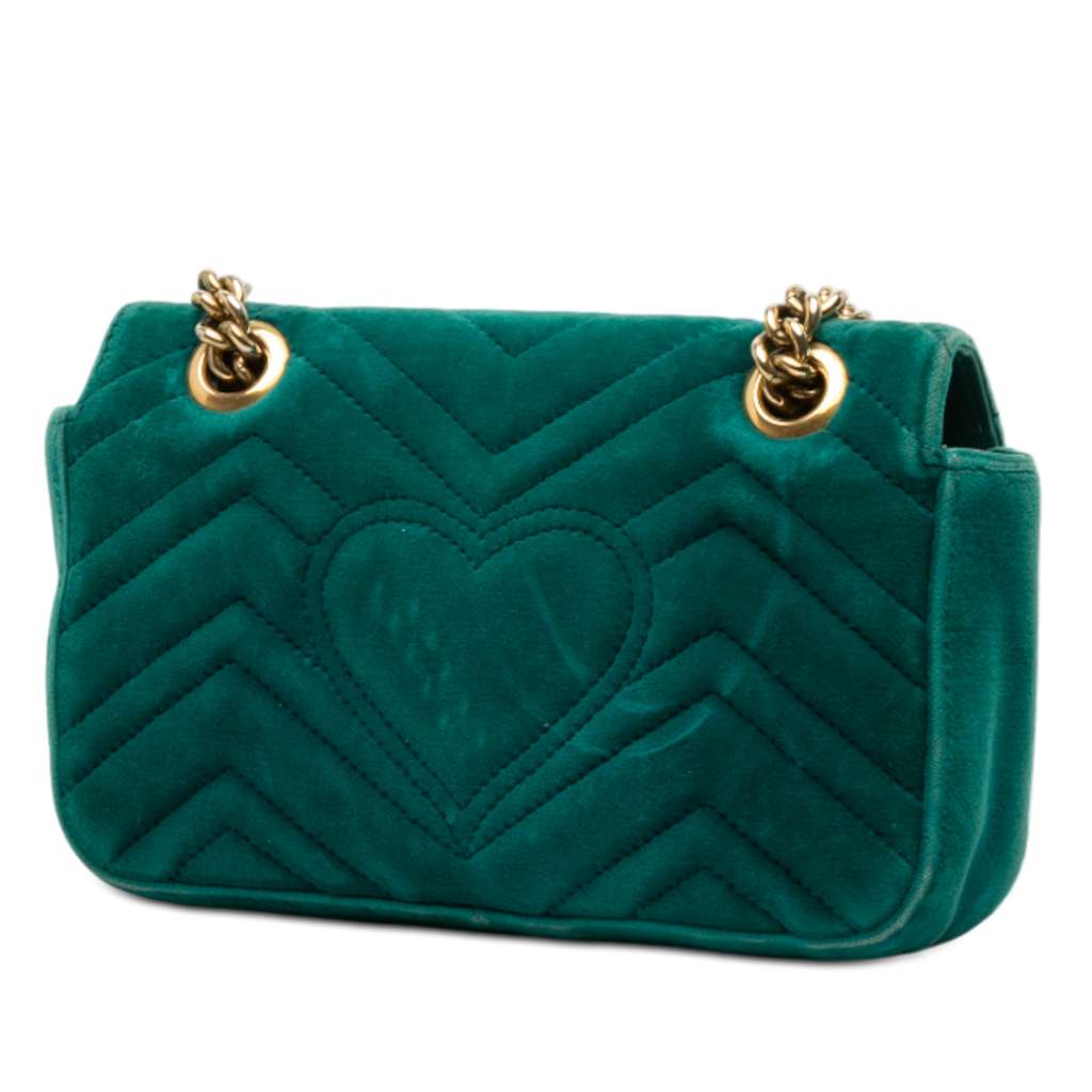 Gucci Small GG Marmont Matelasse Velvet Shoulder Bag - 2