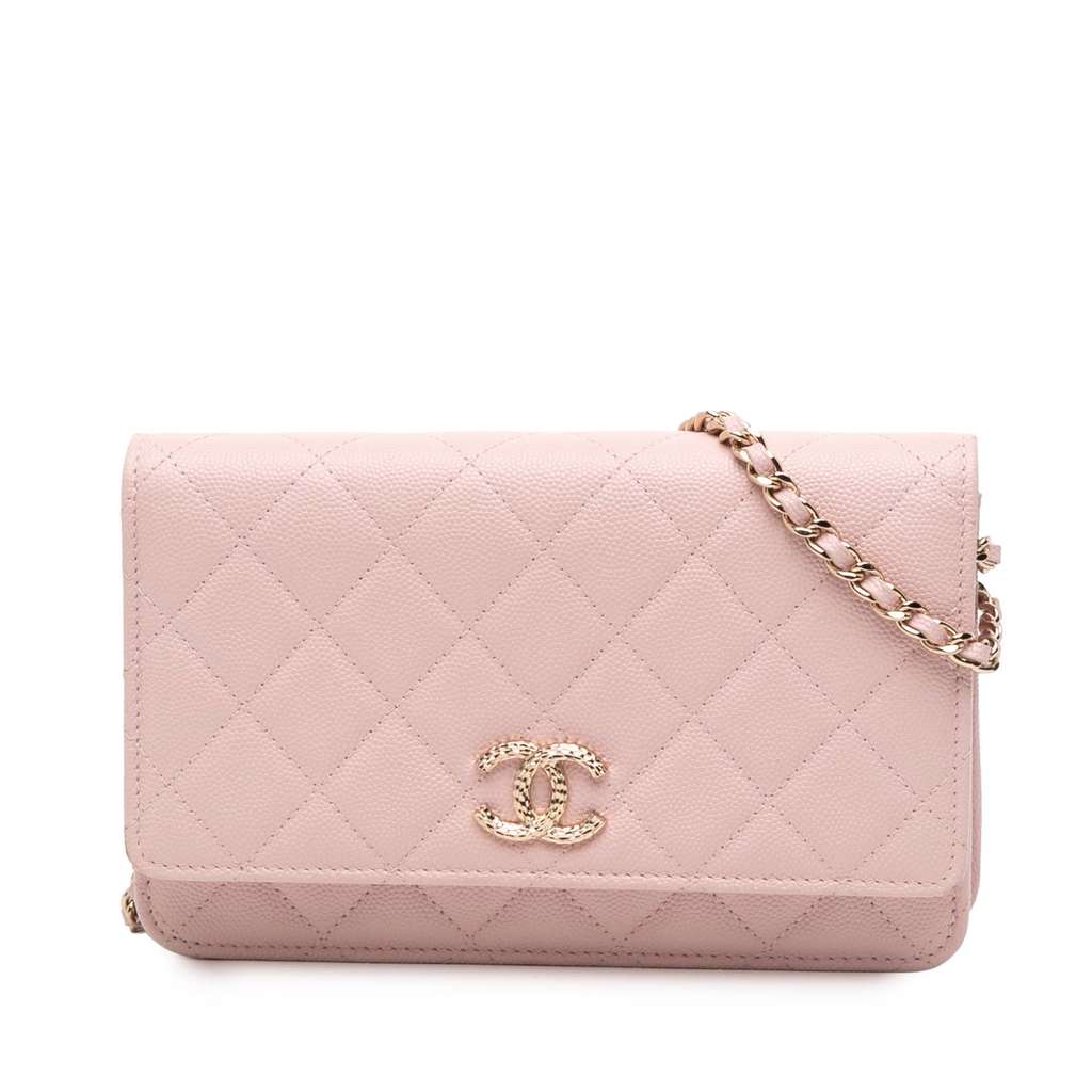 Chanel CC Quilted Caviar Wallet on Chain