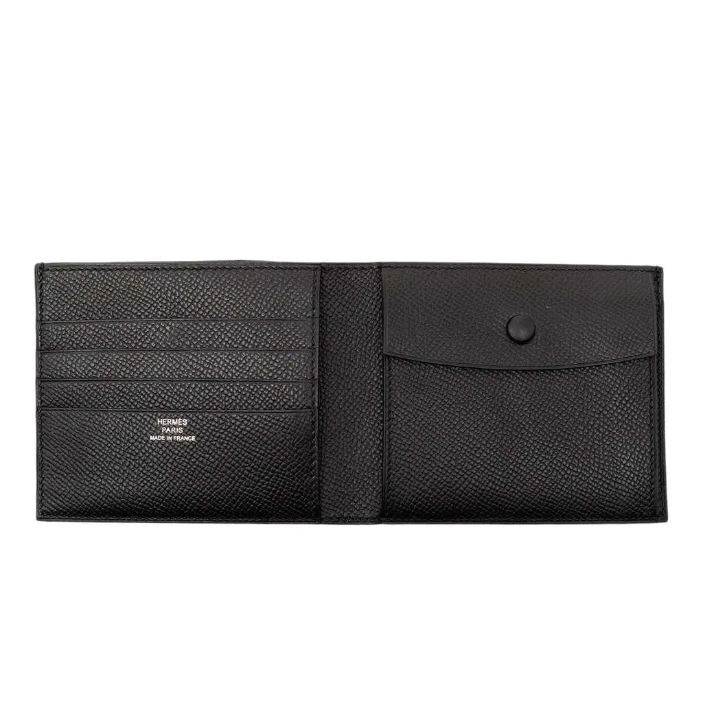 Hermès Epsom Mc2 Thales Bifold Wallet Black Leather Good - Model View