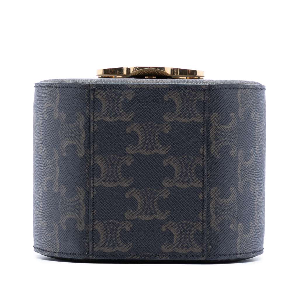 Celine Triomphe Coated Canvas Round Box Handbag - 3