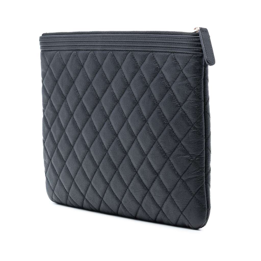Chanel Medium Quilted Caviar Boy O Case Clutch - 2