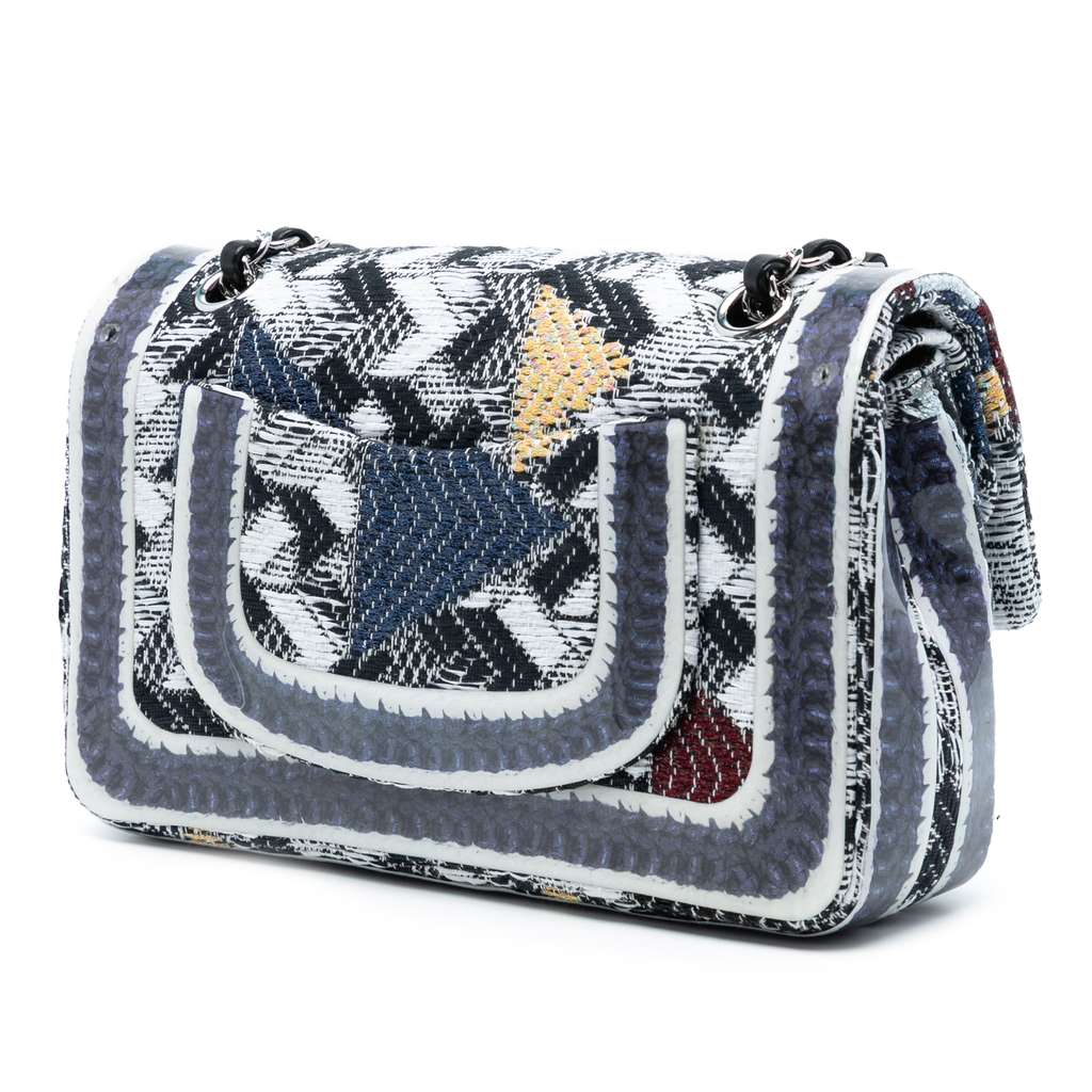 Chanel Medium Classic Tweed and Silicone Double Flap - 2
