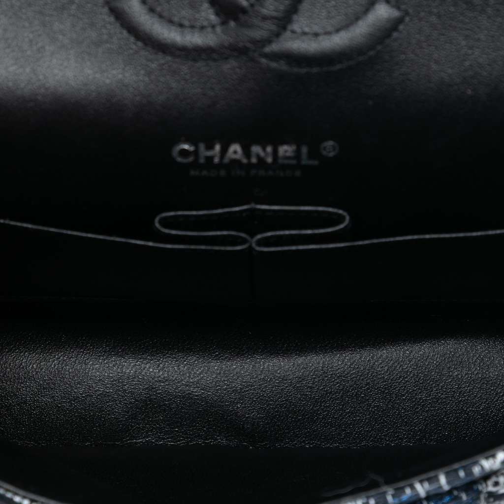 Chanel Medium Classic Tweed and Silicone Double Flap - 4