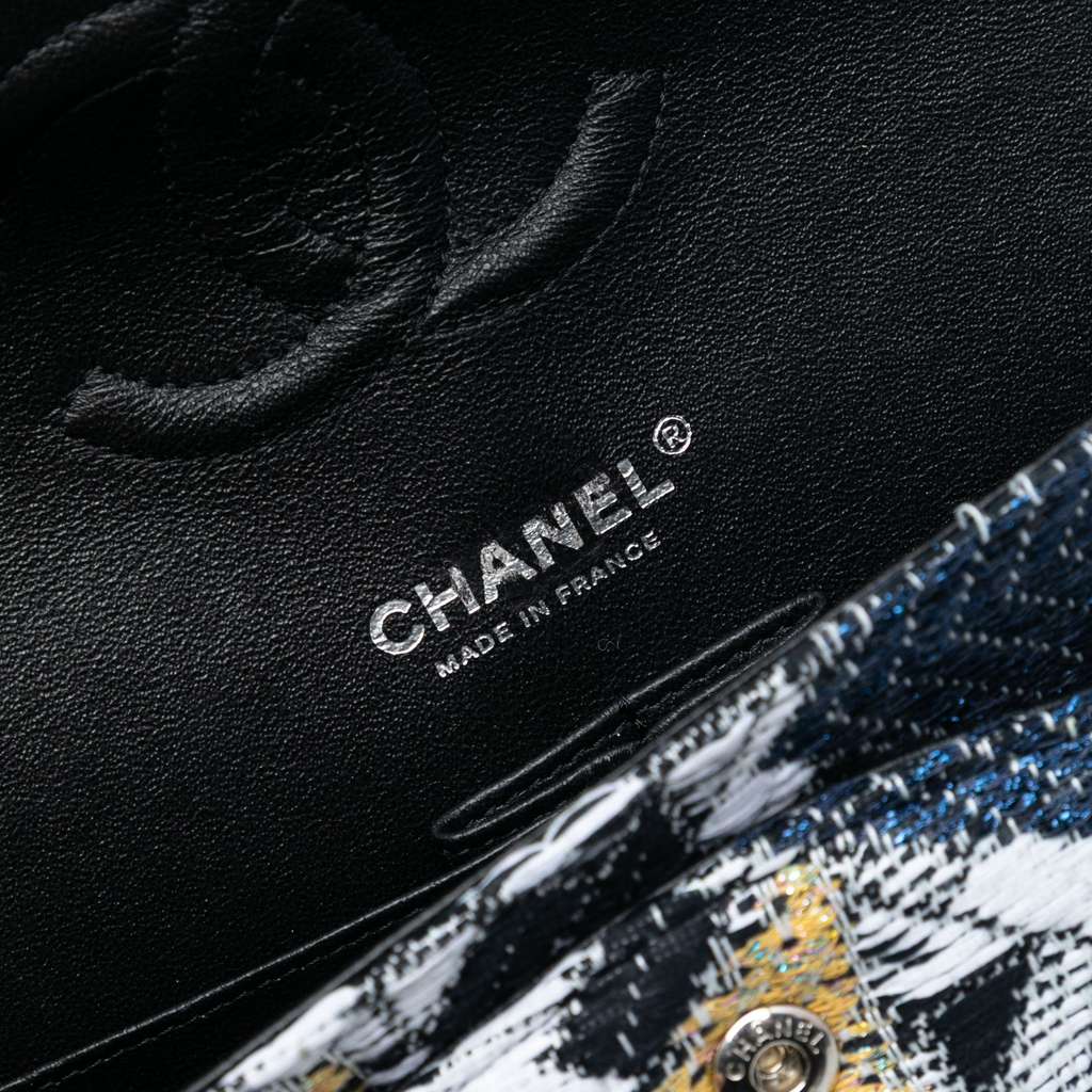 Chanel Medium Classic Tweed and Silicone Double Flap - 5