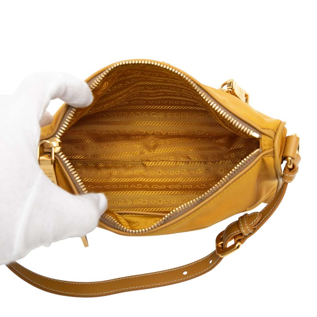 Prada Saffiano Trimmed Tessuto Handbag - 4