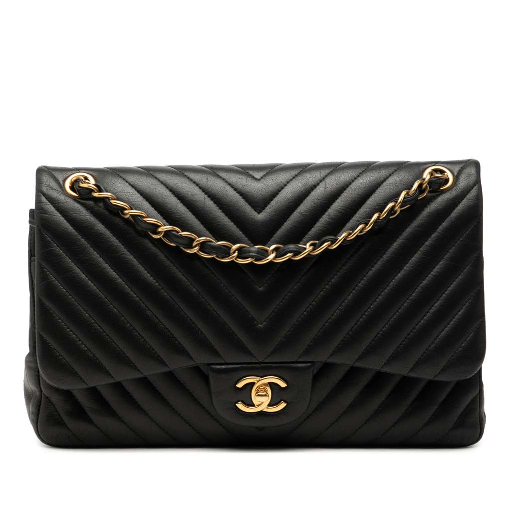 Chanel Jumbo Classic Chevron Lambskin Double Flap