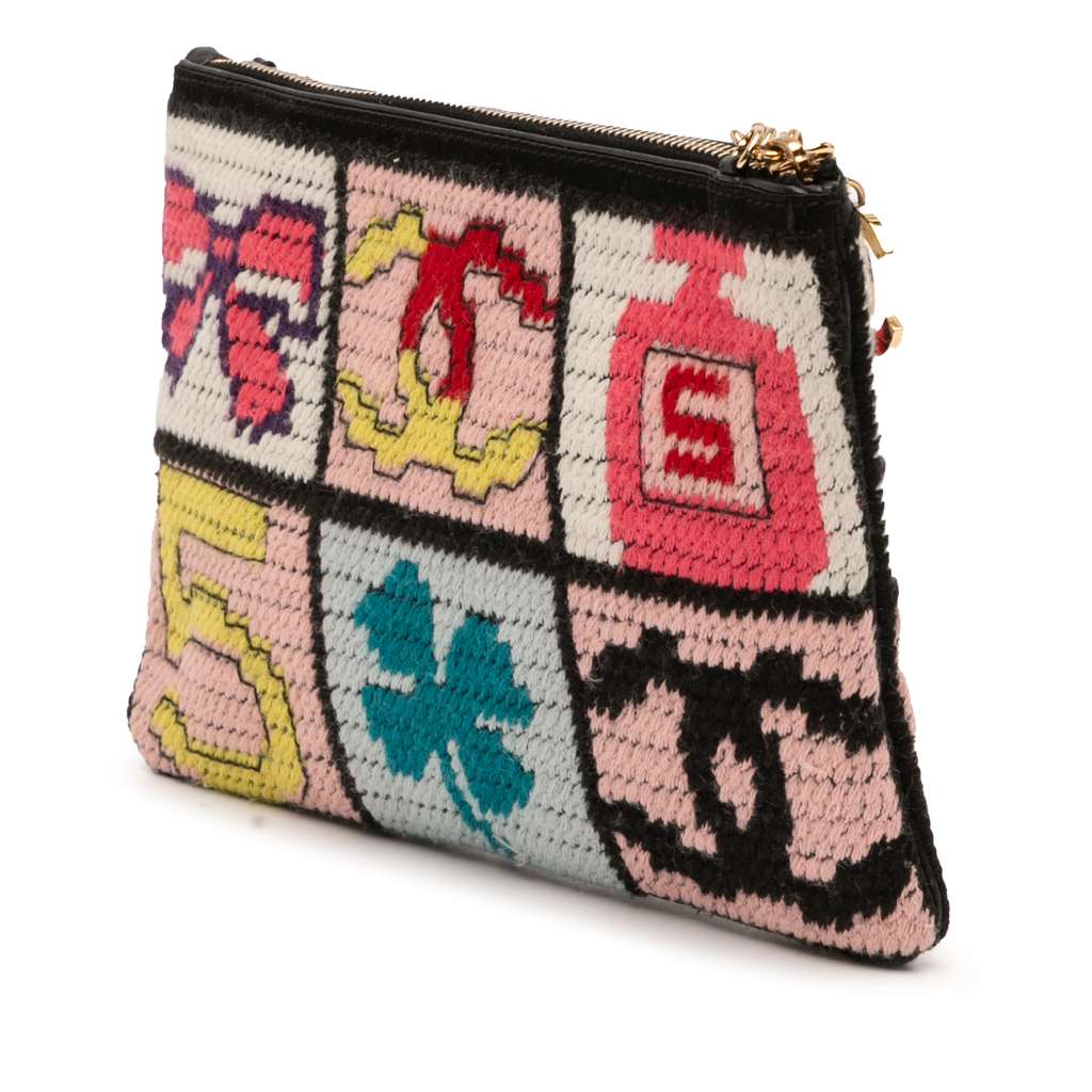 Chanel Wool Needlepoint Precious Symbols Pochette - 2