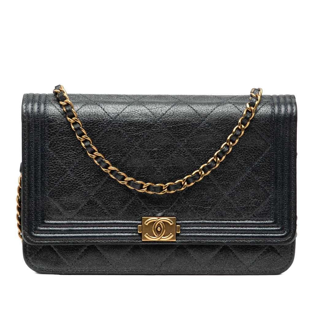 Chanel Quilted Calfskin Boy Wallet on Chain