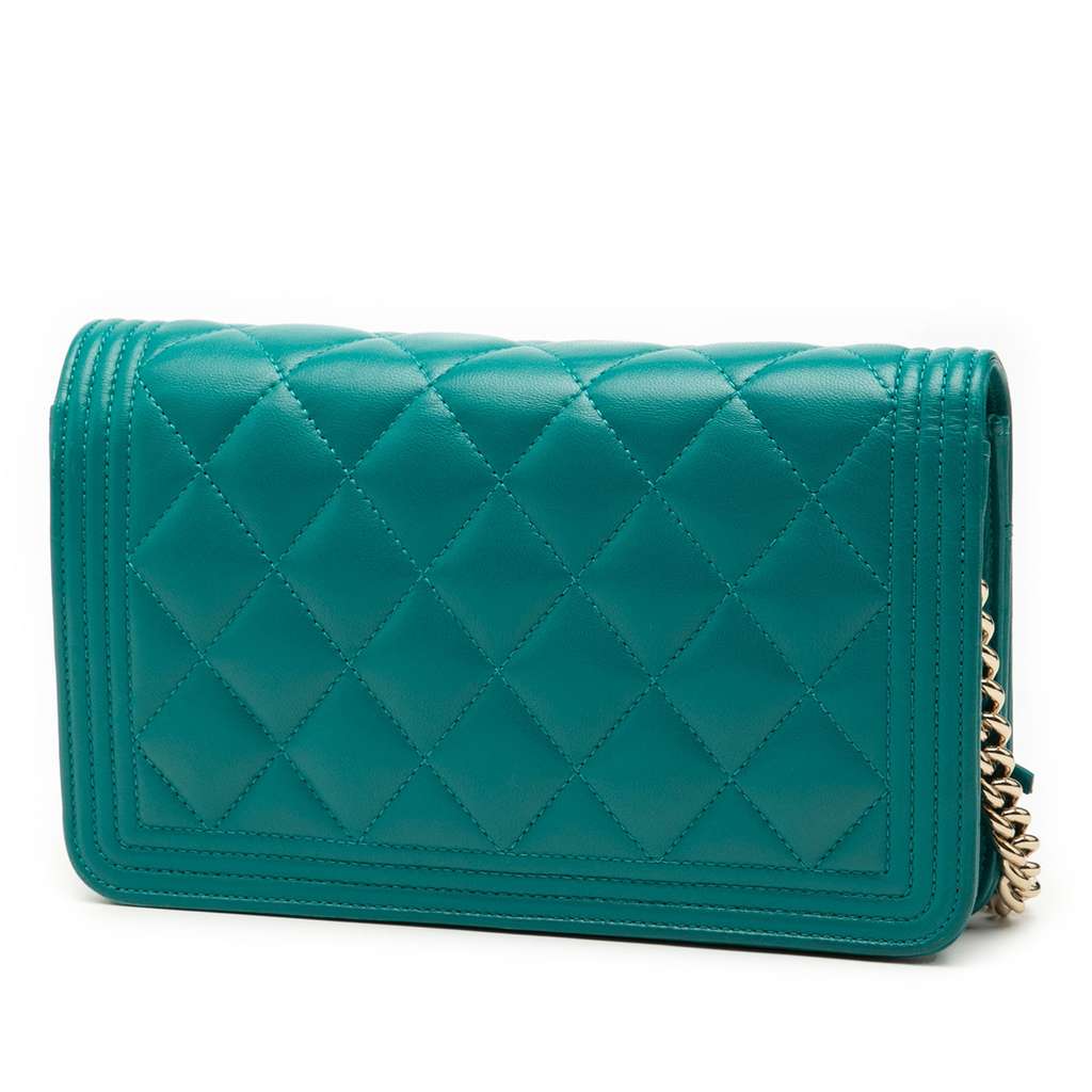 Chanel Quilted Lambskin Boy Wallet On Chain - 2