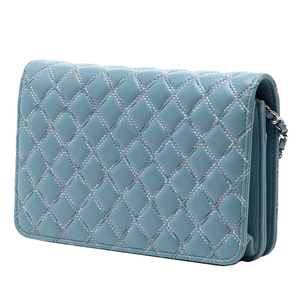 Chanel CC Quilted Lambskin Double Stitch Wallet On Chain - 2
