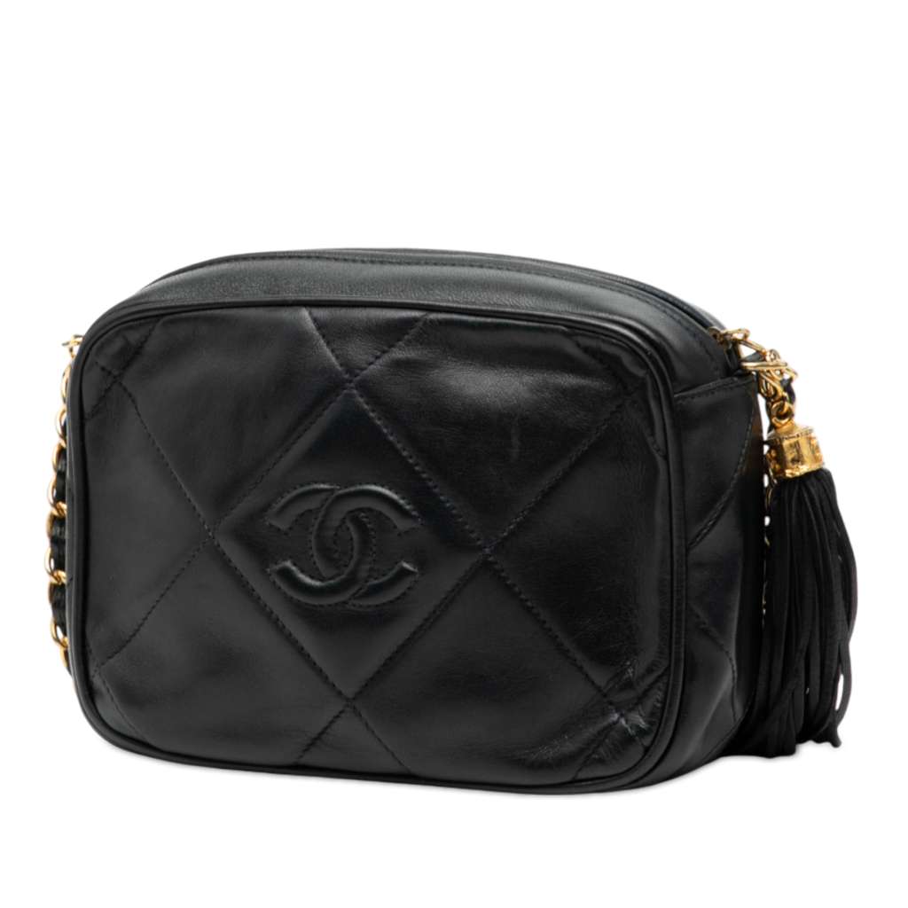 Chanel CC Quilted Lambskin Tassel Camera Bag - 2