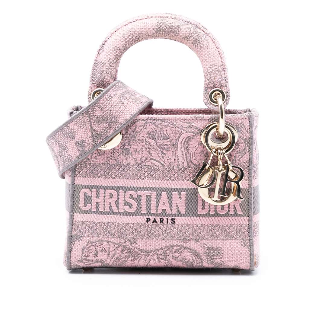 Dior Mini Embroidered Canvas Toile De Jouy Lady D Lite
