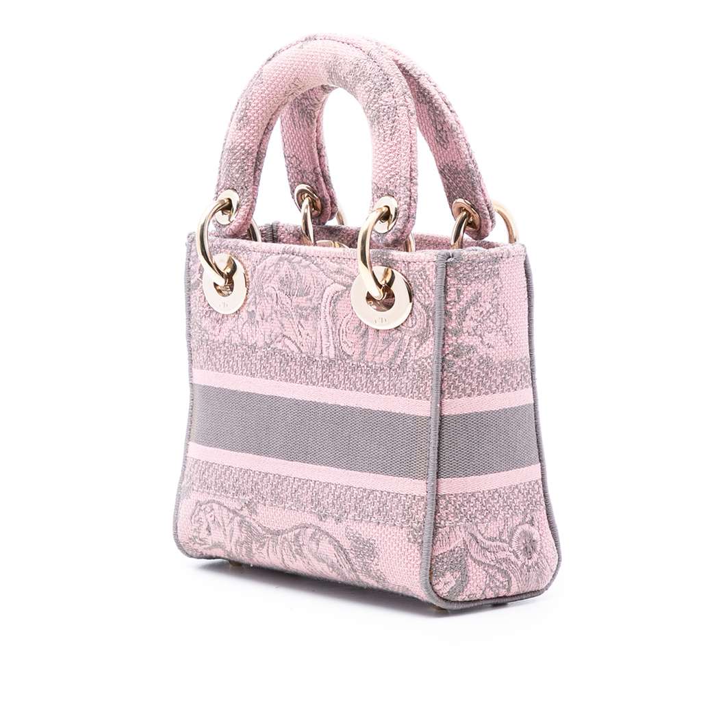 Dior Mini Embroidered Canvas Toile De Jouy Lady D Lite - 2