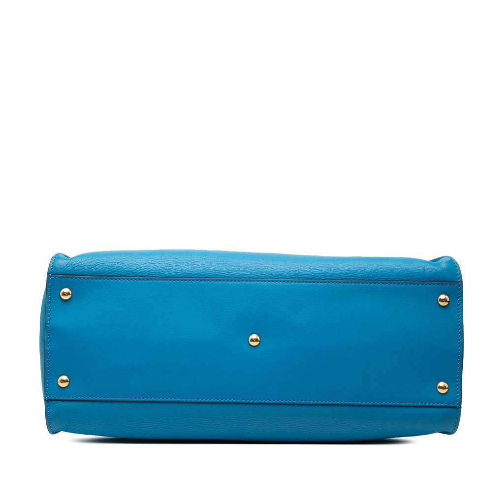 Fendi Large Leather Studded Monster Eyes Peekaboo Iconic Satchel - 3