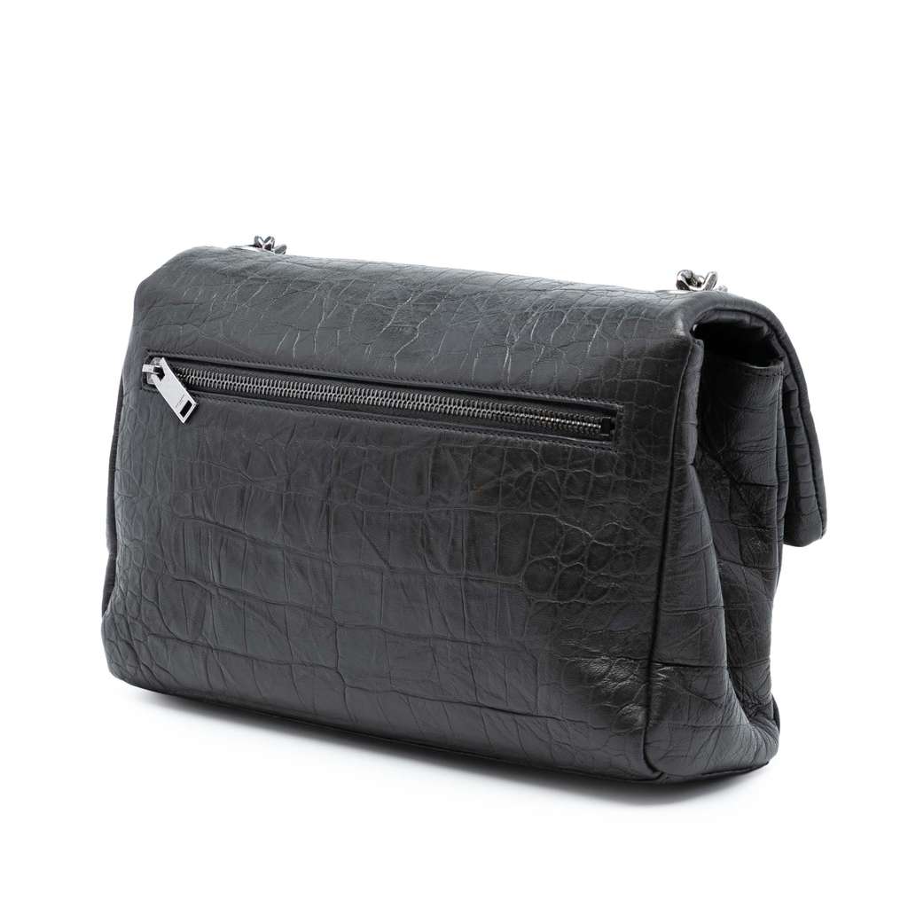 Saint Laurent Medium Croc Embossed Calfskin Monogram West Hollywood Crossbody - 2