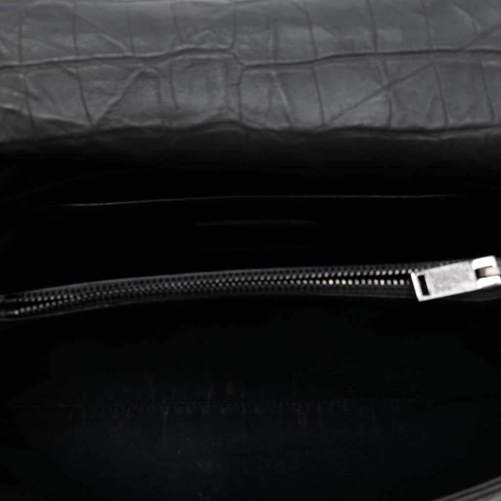 Saint Laurent Medium Croc Embossed Calfskin Monogram West Hollywood Crossbody - 4