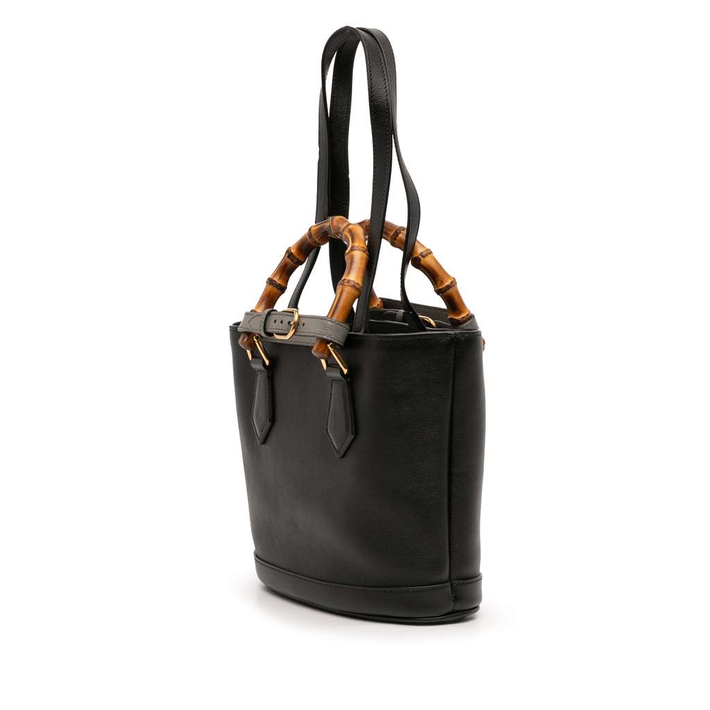 Gucci Small Calfskin Bamboo Diana Convertible Bucket Bag - 2