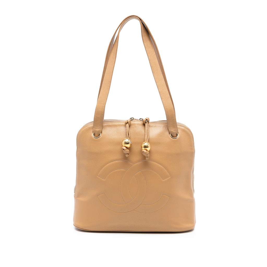 Chanel CC Caviar Two Way Zip Shoulder Bag