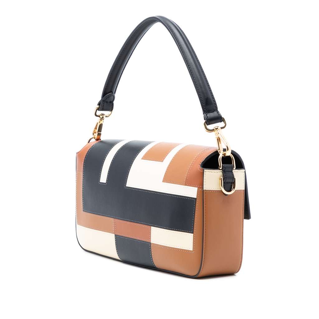 Fendi Leather Geometric Baguette Satchel - 2