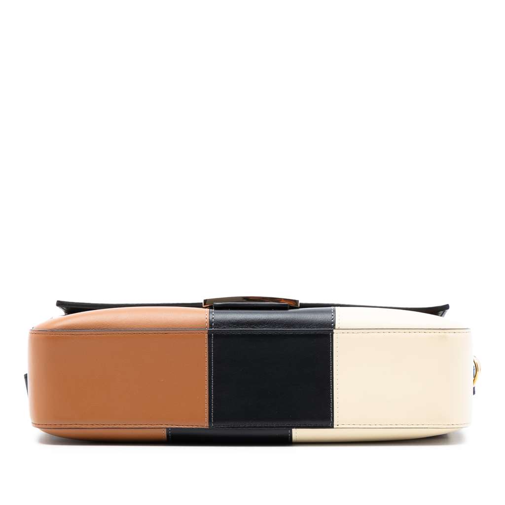 Fendi Leather Geometric Baguette Satchel - 3