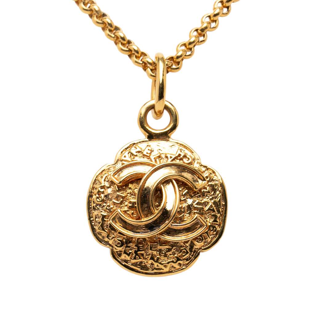 Chanel Gold Plated CC Medallion Pendant Necklace - 2