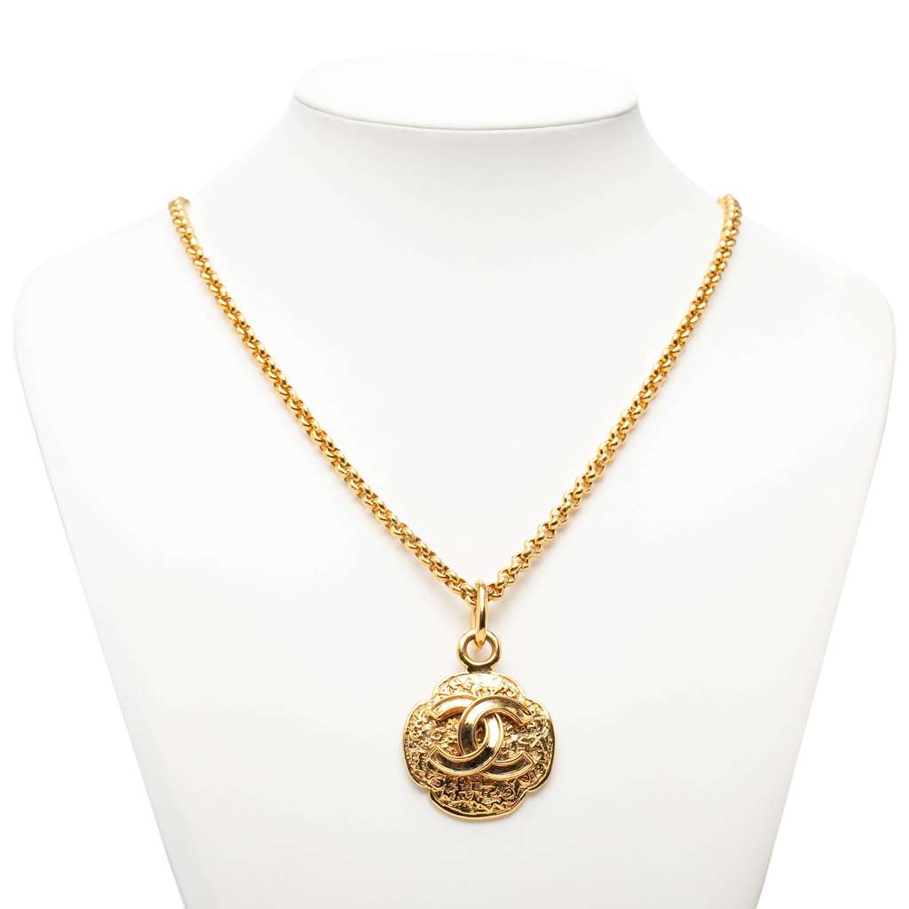 Chanel Gold Plated CC Medallion Pendant Necklace - 5
