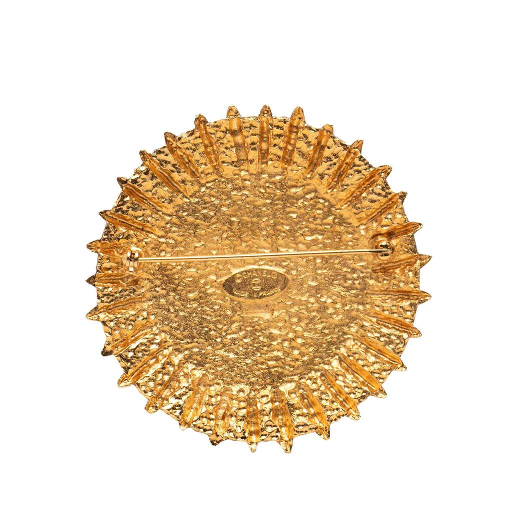 Chanel Gold Plated Coat of Arms Brooch - 2