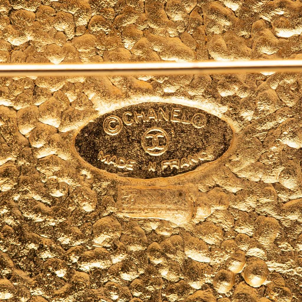Chanel Gold Plated Coat of Arms Brooch - 3