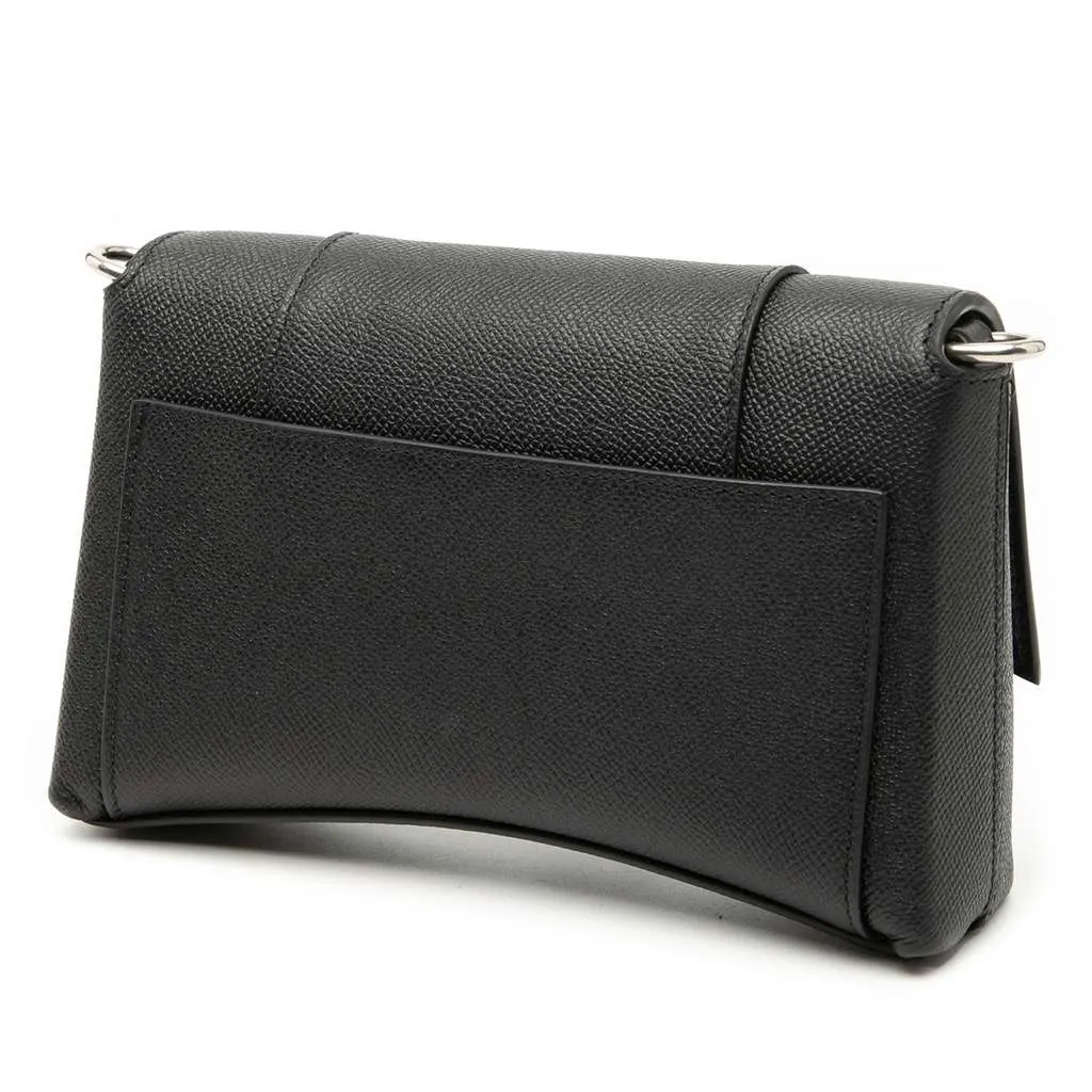 Balenciaga Calfskin Hourglass Downtown Crossbody XS Black Leather Very good - Back View