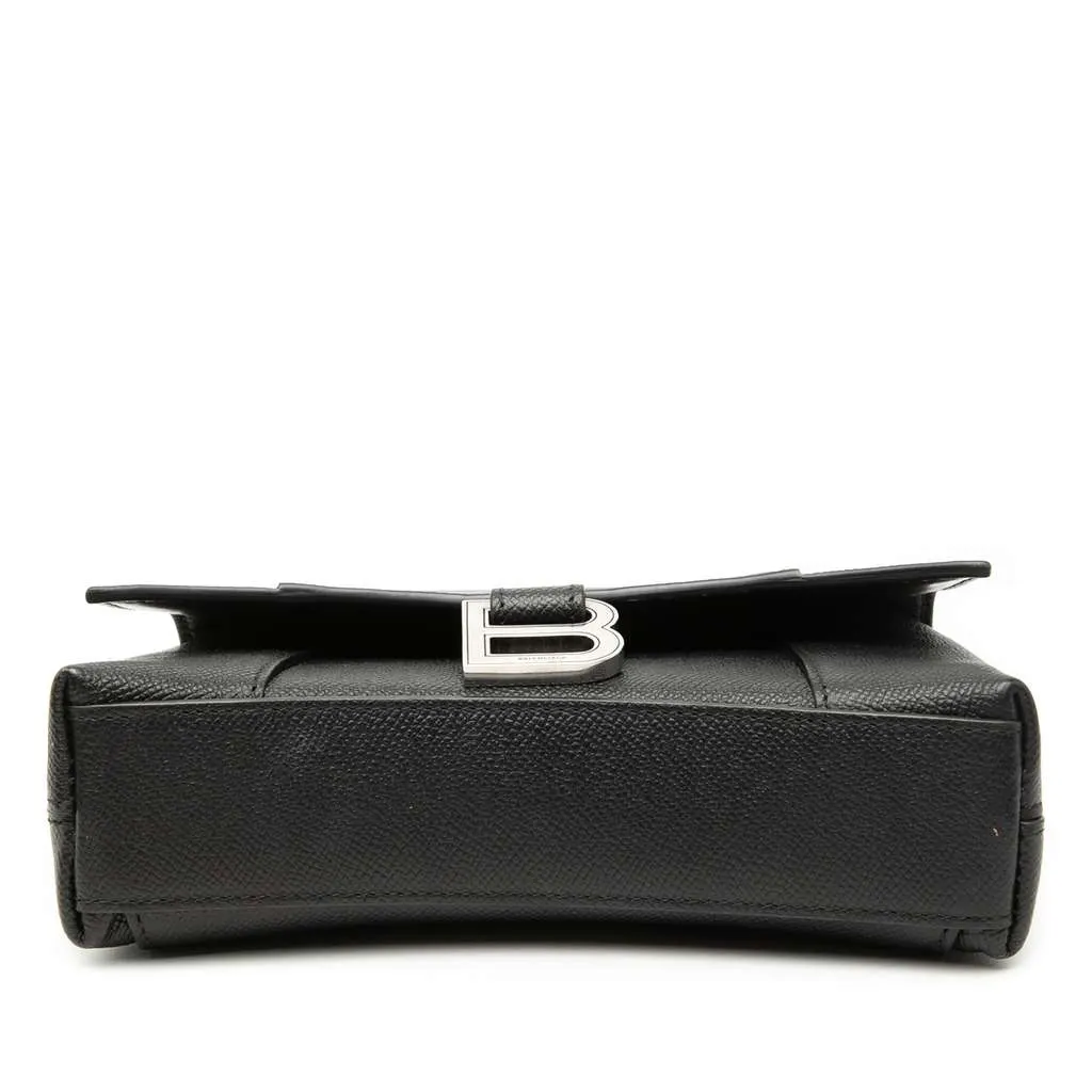 Balenciaga Calfskin Hourglass Downtown Crossbody XS Black Leather Very good - Inside View