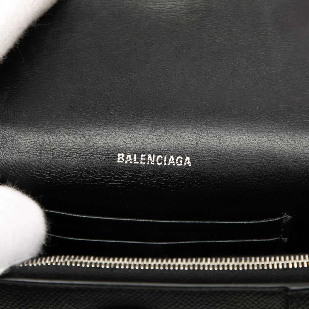 Balenciaga Calfskin Hourglass Downtown Crossbody XS Black Leather Very good - Box View