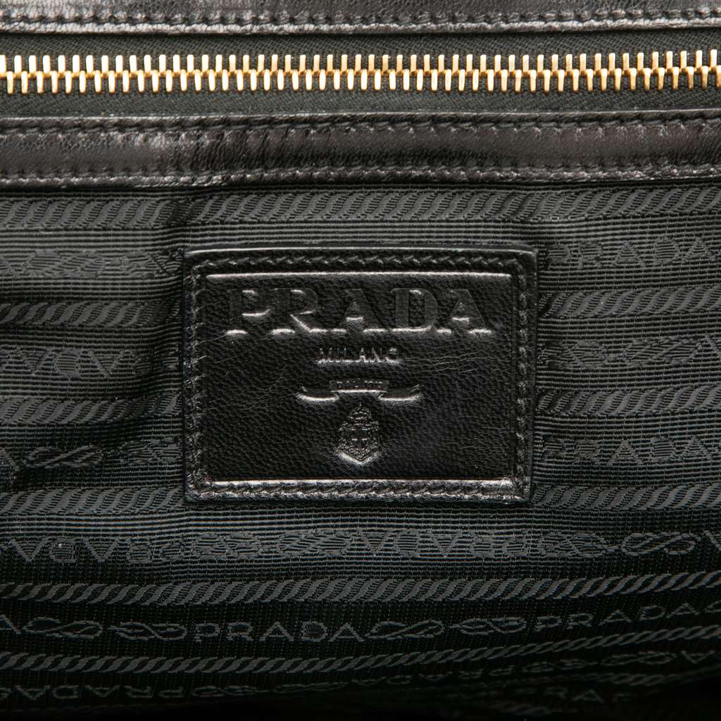 Prada Goatskin Woven Madras Frame Tote - 5