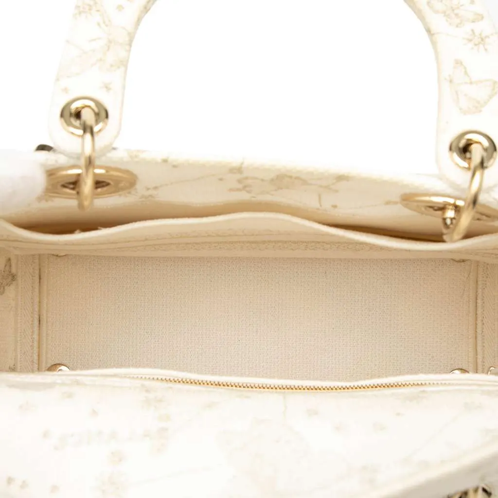 Dior Medium Embroidered Canvas Butterfly Zodiac Lady D Lite White Canvas Good - Model View